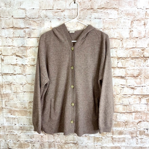 Poetry Cashmere Button Down Hooded Cardigans Size 8 - Picture 1 of 8